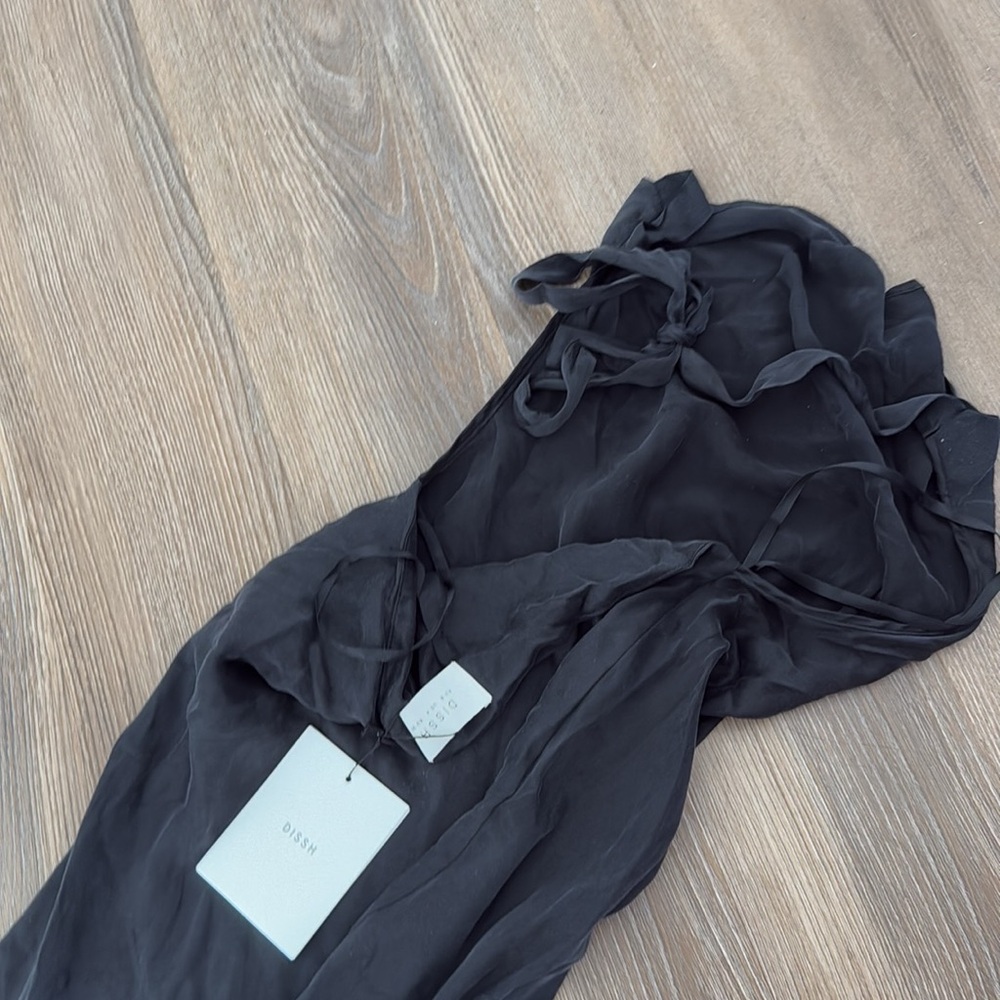 NWT DISSH AIMEE BLACK SILK COWL NECK DRESS - Picture 14 of 16